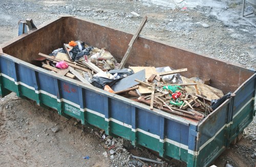 Commercial waste removal truck in Edmonton