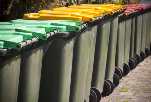 Commercial waste removal truck in Edmonton
