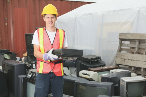 Professional waste clearance service in action